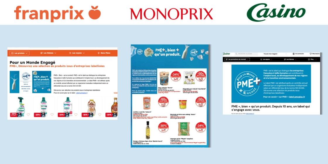 Le Groupe Casino soutient le label PME+ chez Casino, Franprix et Monoprix