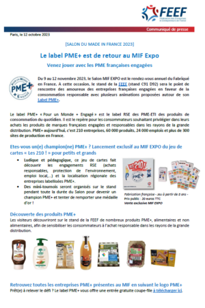 La label PME+ est de retour au MIF EXPO